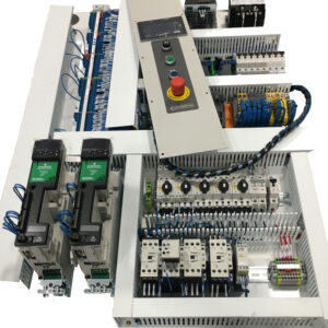 Panel components on a white background
