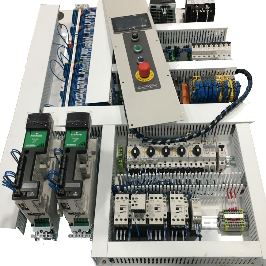 Panel components on a white background
